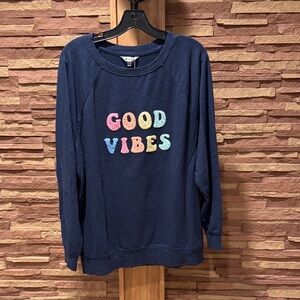 WILDFOX Navy Blue 'Good Vibes' Sweater